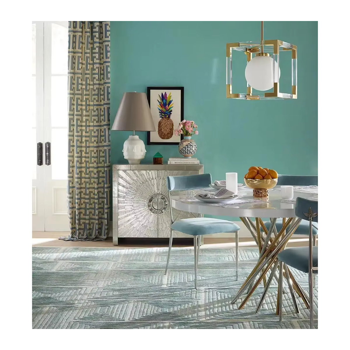 Jonathan Adler Talitha Sidebord aus massivem Goldmetall mit glänzender Tür in Gold - Bild 3