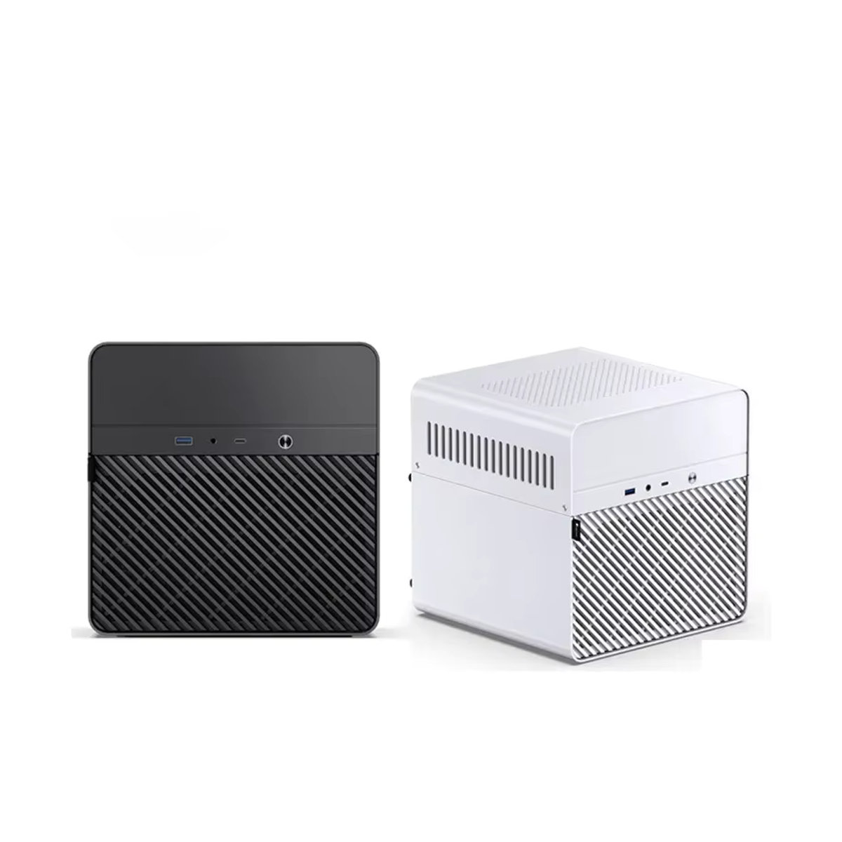 JONSBO N2 ITX Mini NAS Server Gehäuse aus Aluminium mit 5 Festplattenschächten und Hot-Swap, Weiß/Schwarz/Weiß, minimalistisches Design - Bild 4