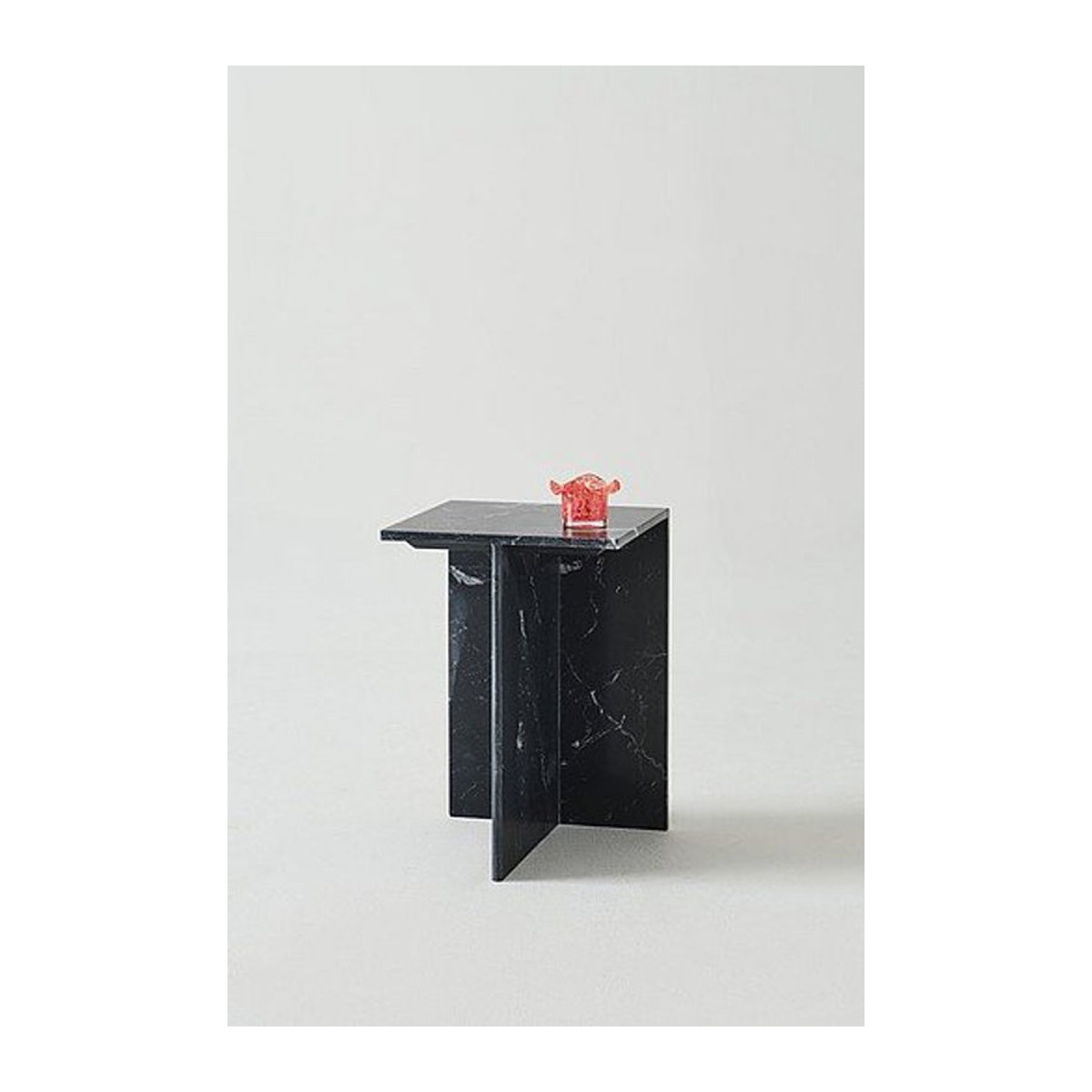 Jotex Beistelltisch Marmor Schwarz Modern Minimalistisch B/T/H: 35 x 35 x 50 cm - Bild 1