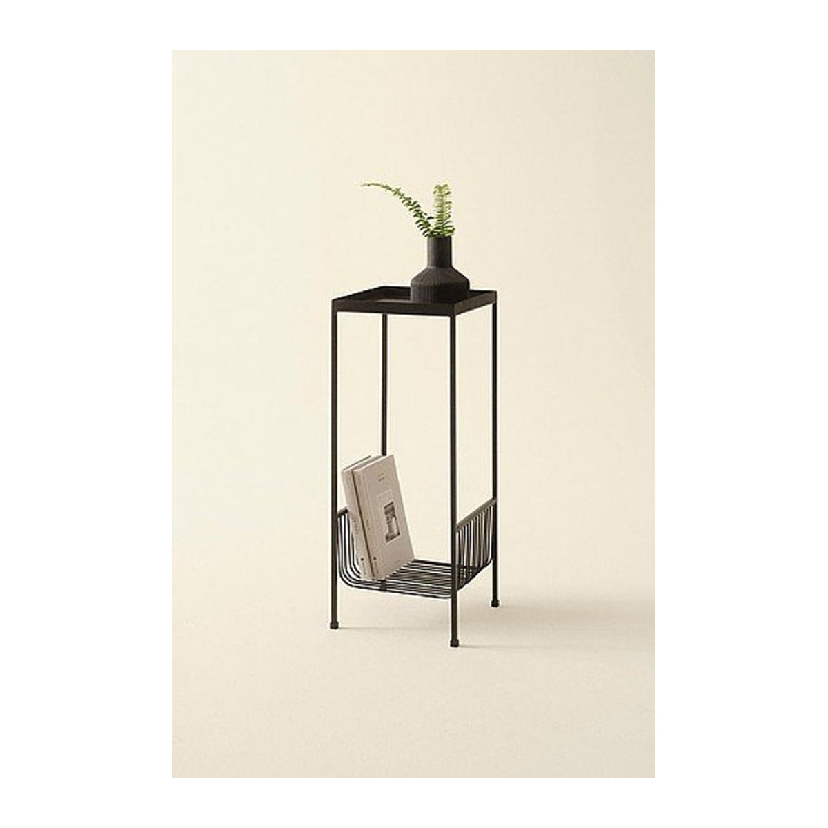 Jotex Beistelltisch Schwarz Metall Retro Minimalistisch B/T: 25,5 x 25,5 cm, H: 63 cm - Bild 1