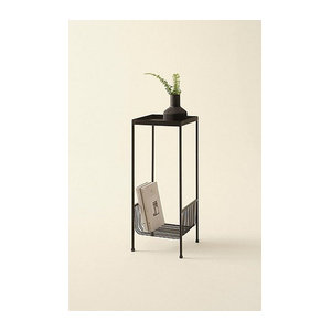 Jotex Beistelltisch Schwarz Metall Retro Minimalistisch B/T: 25,5 x 25,5 cm, H: 63 cm