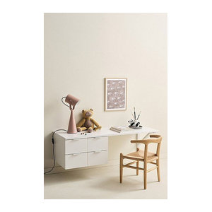 Jotex Schreibtisch in Weiß aus Holzwerkstoff und Metall im minimalistischen Design, B/T: 120 x 42 cm
