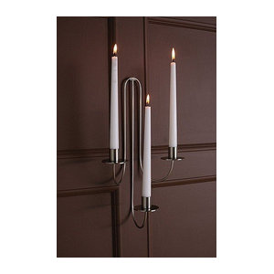 Jotex WINDSOR Wandkerzenhalter für 3 Tafelkerzen aus Messing in Gold und Silber, klassisches Design, wandmontiert