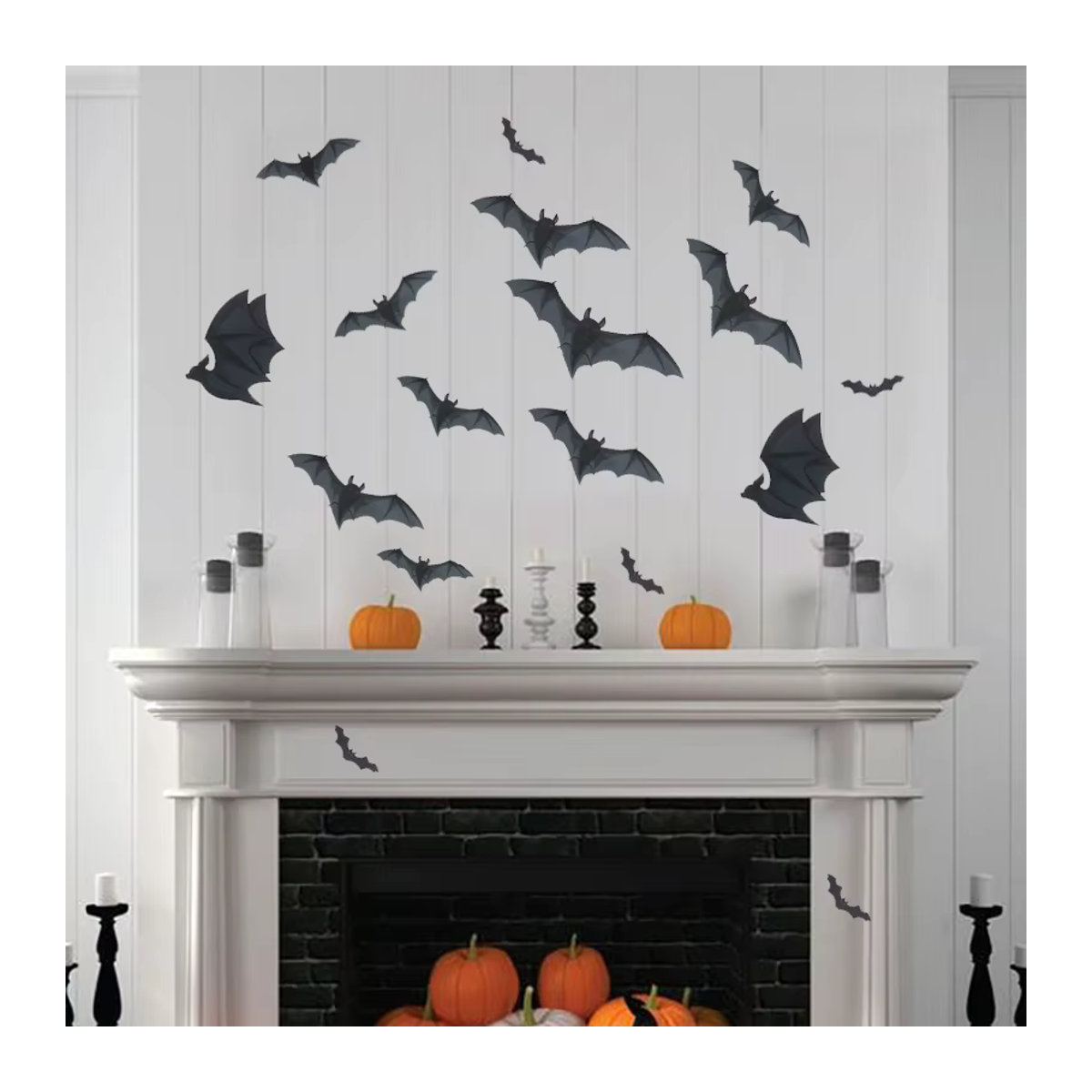 joy-enlife Halloween Fenster Aufkleber mit Spinnennetz und Fledermaus Muster in Schwarz zur Party Dekoration - Bild 2