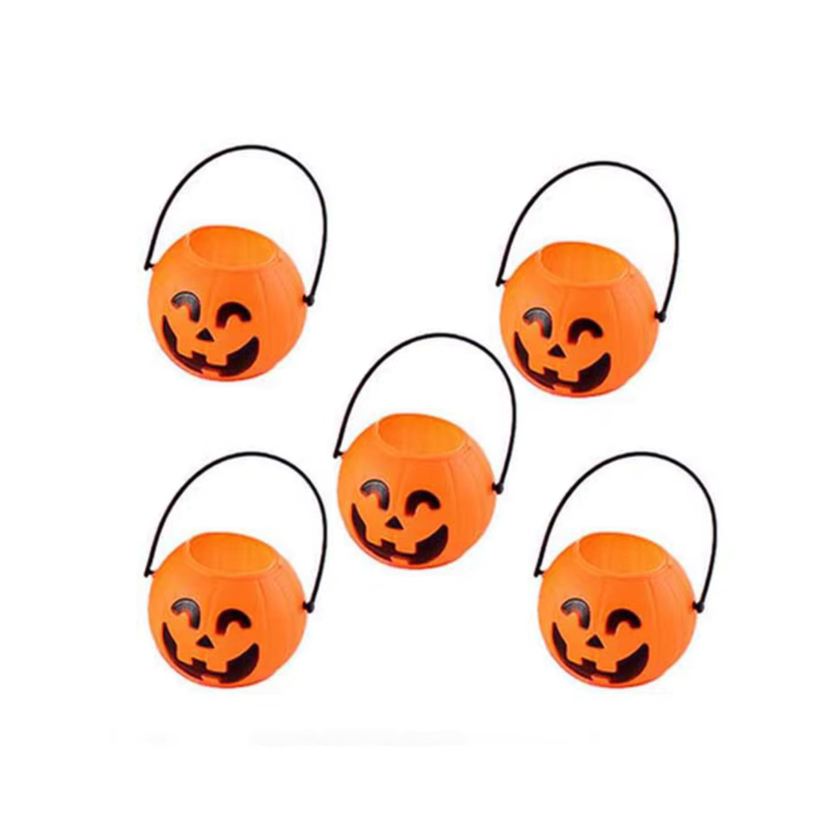 Joy-enlife Halloween Kürbis Eimer Mini Süßigkeiten Boxen aus Kunststoff in Orange für Kinder als Party Dekoration und Geschenke (5 oder 10 Stück) - Bild 3