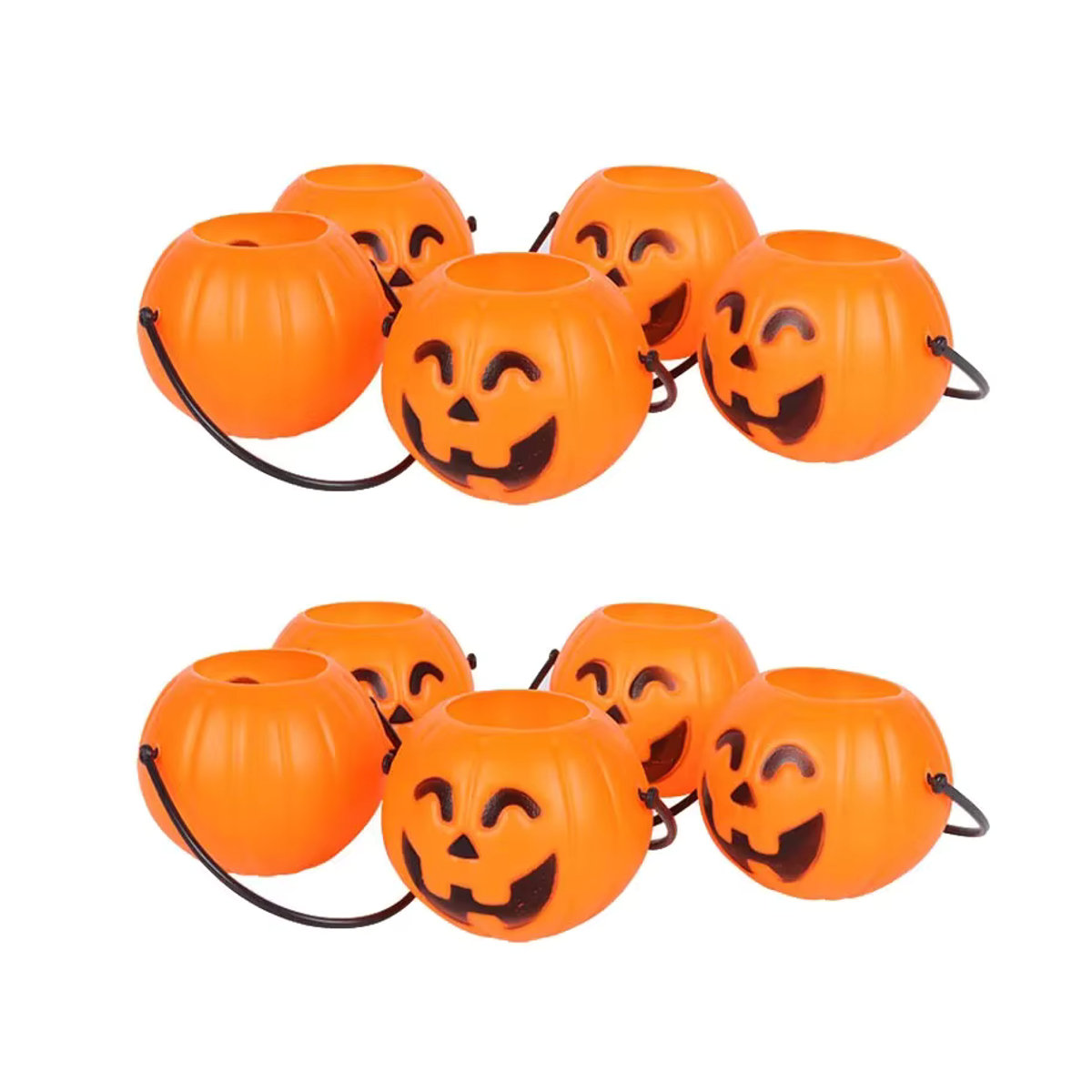 Joy-enlife Halloween Kürbis Eimer Mini Süßigkeiten Boxen aus Kunststoff in Orange für Kinder als Party Dekoration und Geschenke (5 oder 10 Stück) - Bild 5