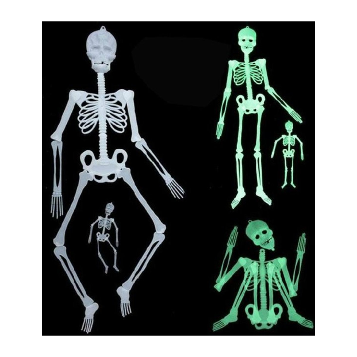 Joy-enlife Halloween Leuchtendes Skelett und Geist als hängende Deko aus Kunststoff in Weiß - Bild 1