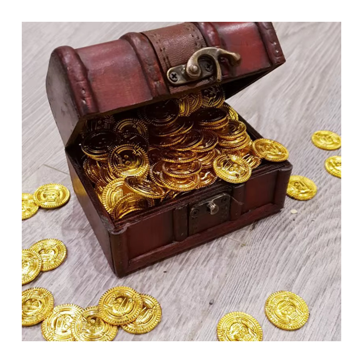 joy-enlife Piraten Goldmünzen aus Kunststoff für Kinder als Schatzmünzen Requisiten für Halloween und Geburtstag in Gold - Bild 2