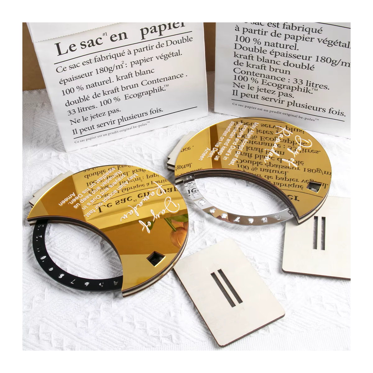 Joy-enlife Ramadan Countdown Kalender als drehbares Tisch-Ornament in Silber, Schwarz und Gold aus Metall - Bild 2