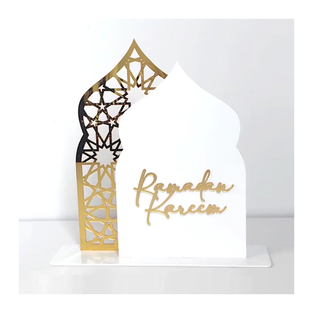 Joy-enlife Ramadan Ornamente Eid Mubarak aus Acryl in Gold, Schwarz und Weiß für deine Tischdekoration - Bild 4