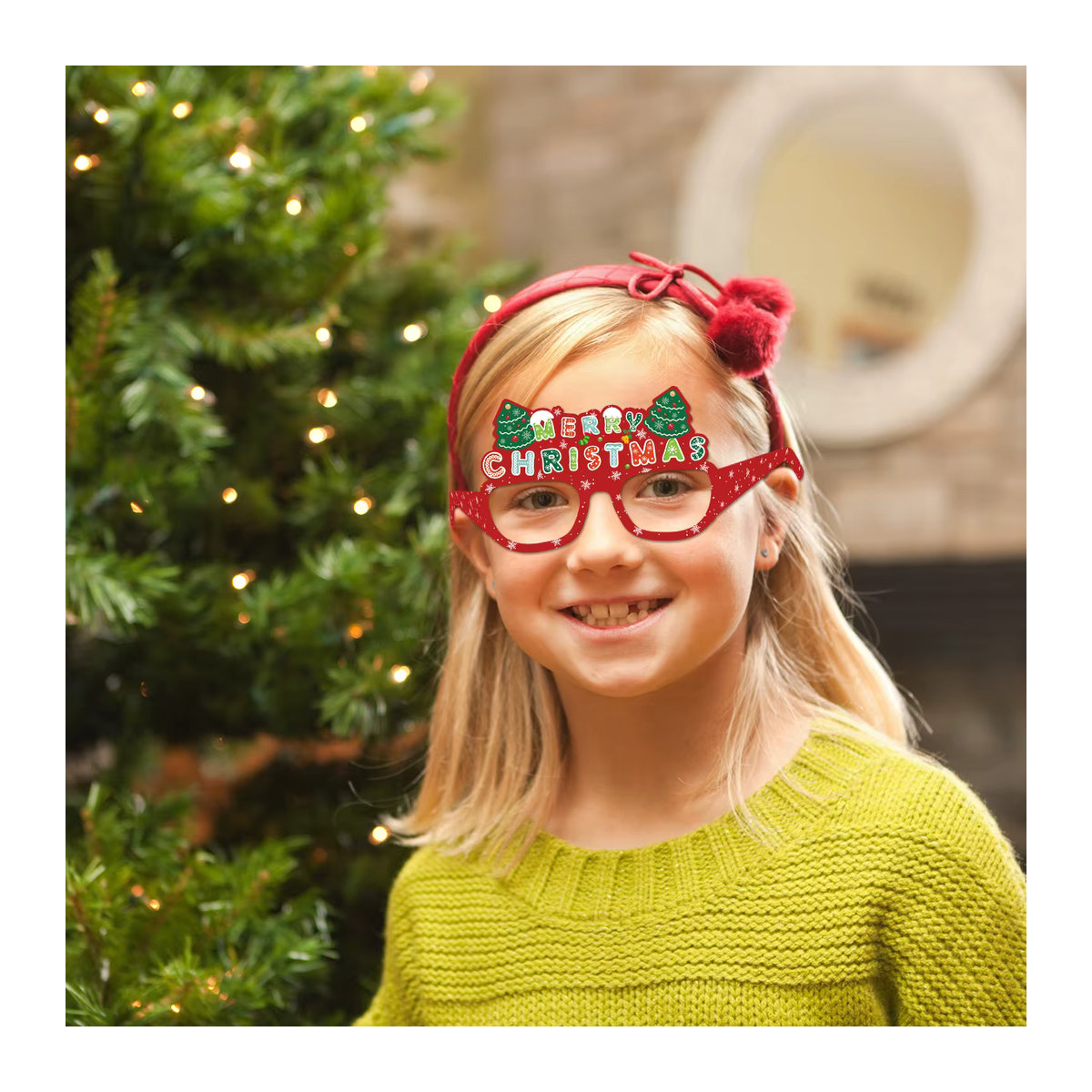 joy-enlife Weihnachts Foto-Requisiten aus Papier für Kinder, Mehrfarbig, 6 Stück - Bild 2