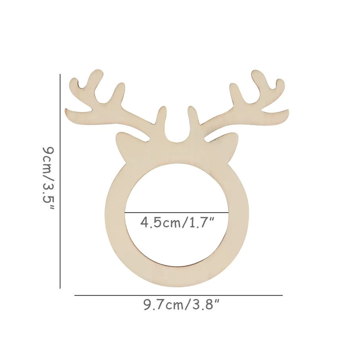 joy-enlife Weihnachts Serviettenringe aus Holz in Rentier-Optik, Set mit 10 Stück, Braun/Beige, Skandinavischer Stil für die Weihnachtsdekoration - Bild 4