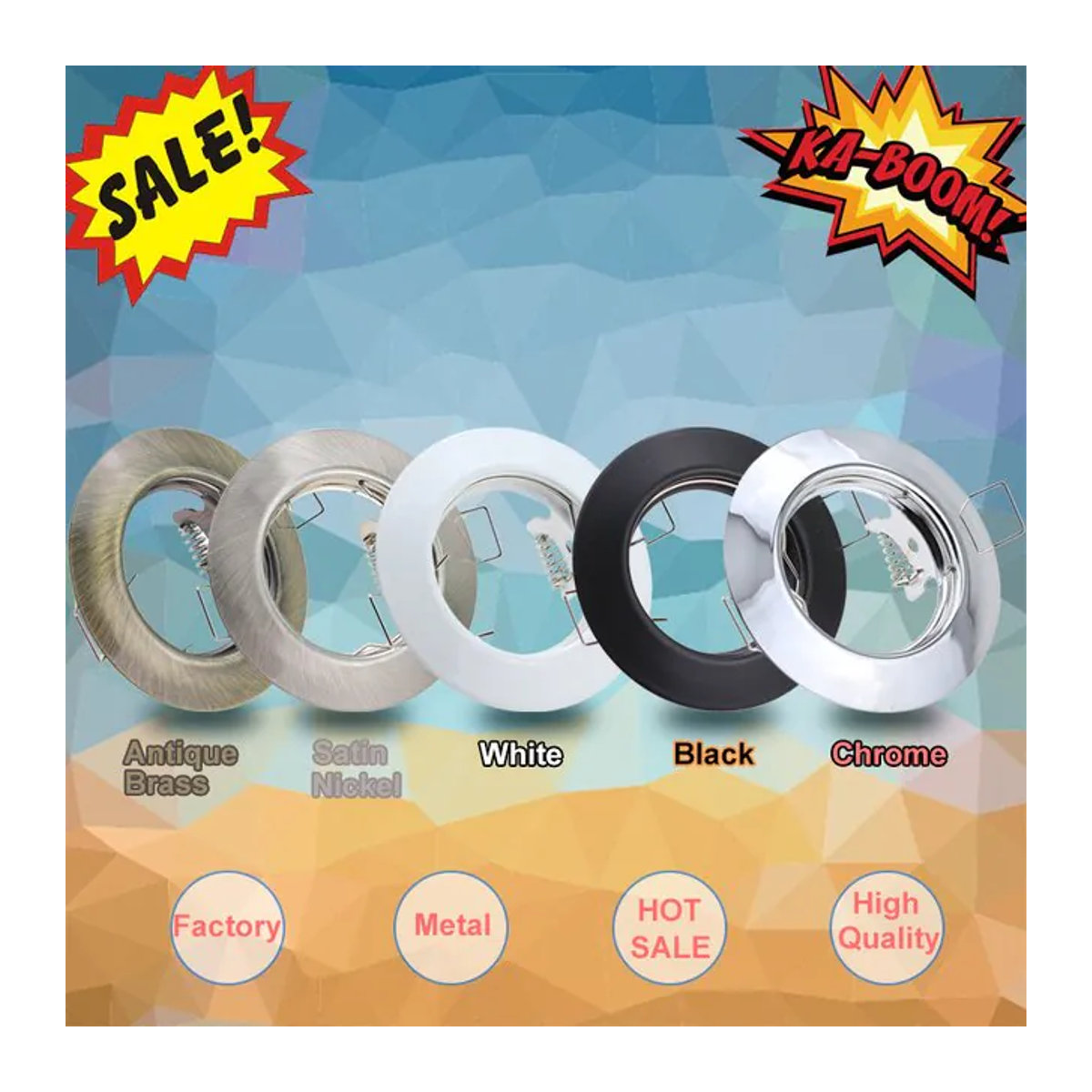 JOYINLED 10er Set LED-Einbaustrahler aus Metall mit Rahmen für GU10/MR16 Leuchtmittel in Weiß, Schwarz und Chrom - Bild 1