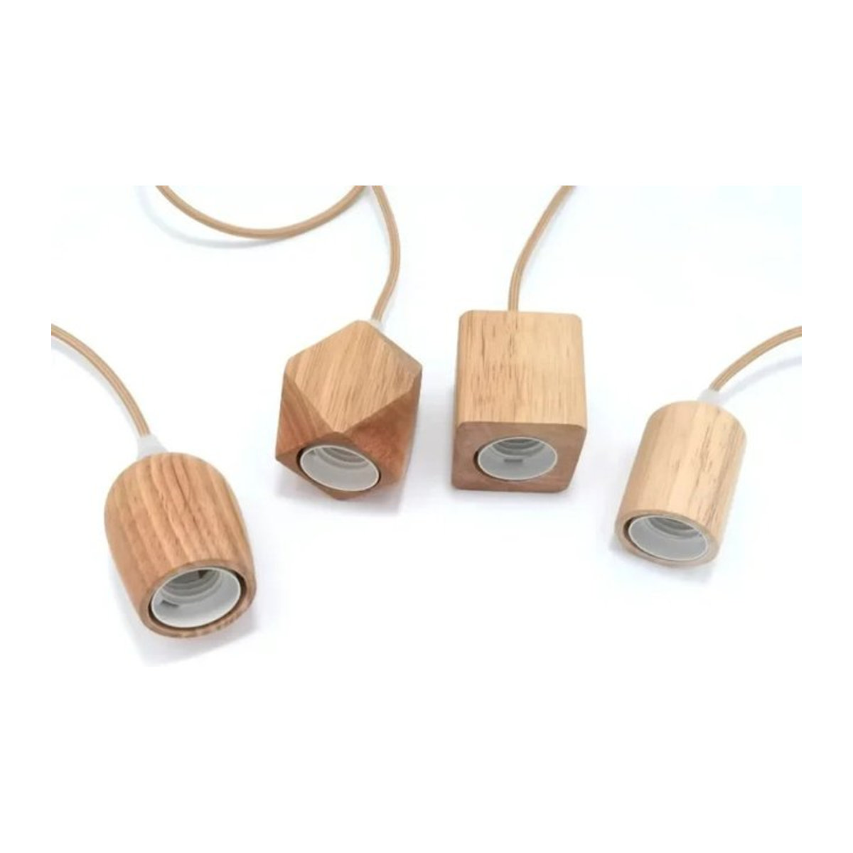 JOYINLED Holz Pendelleuchte im Vintage-Design mit E27 Fassung in Natur - Bild 1
