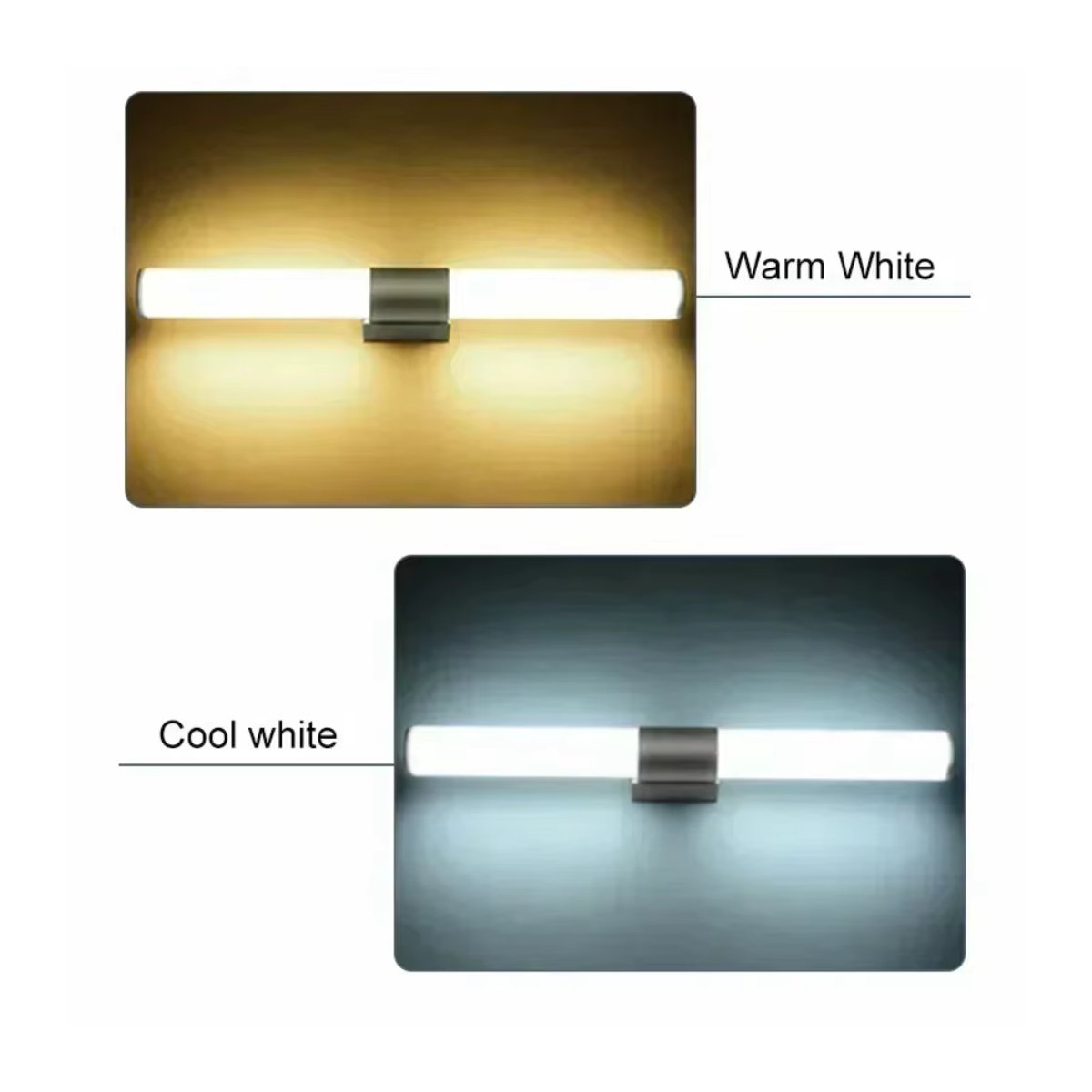 JOYINLED LED Wandleuchte aus Aluminium in Silber für Badezimmer und Ankleidezimmer, minimalistisches Design, 22W - Bild 2
