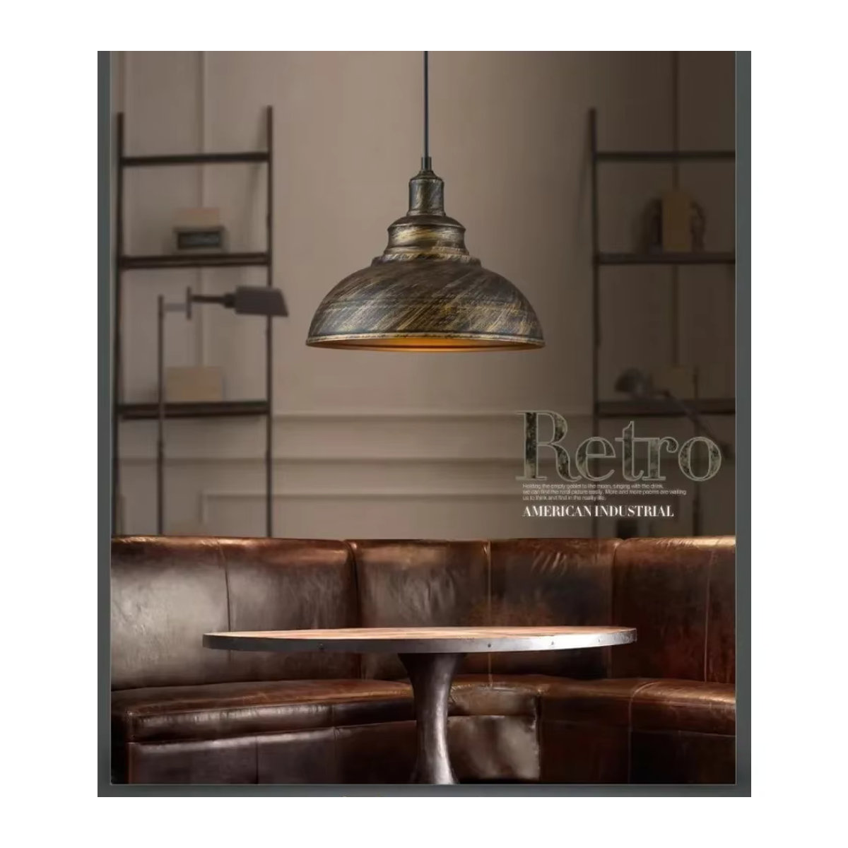 JOYINLED Pendelleuchte aus gehämmertem Metall im Retro-Industrie-Design, Schwarz - Bild 3
