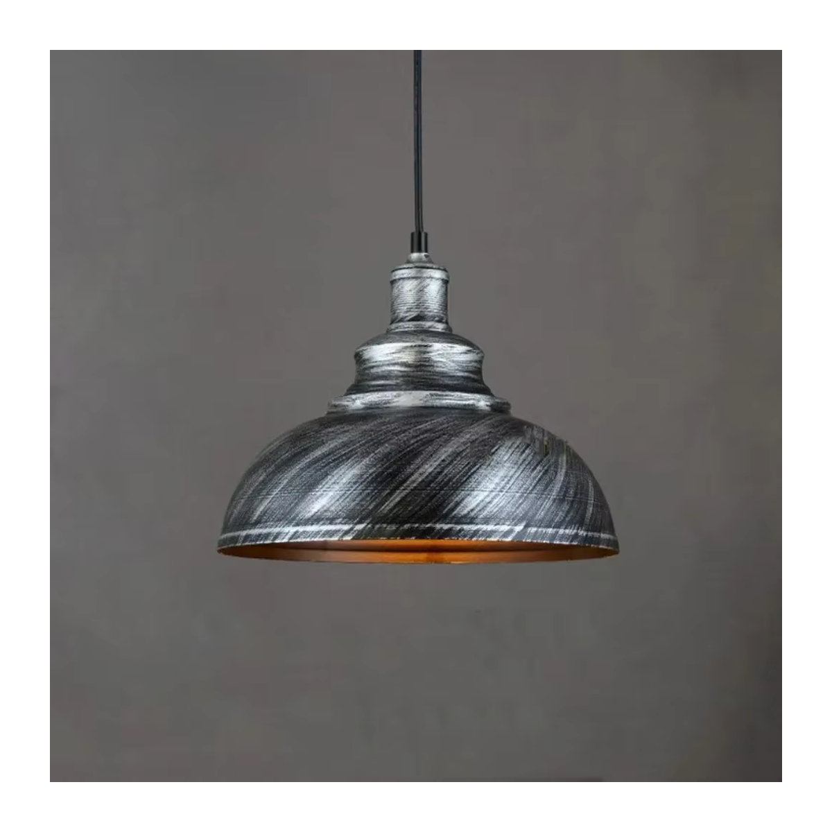 JOYINLED Pendelleuchte aus gehämmertem Metall im Retro-Industrie-Design, Schwarz - Bild 4
