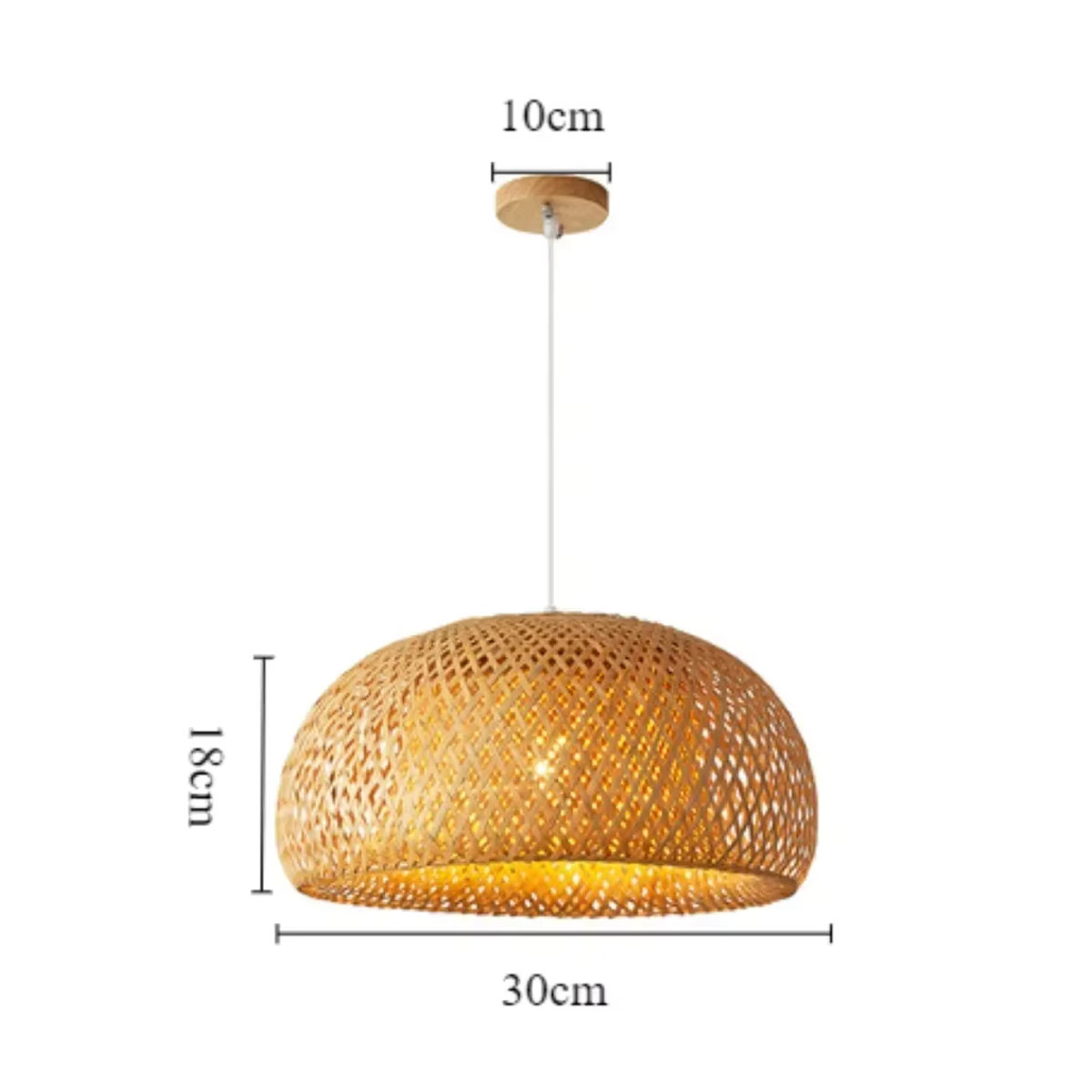 JOYINLED Pendelleuchte aus natürlichem Rattan und Bambus in Braun im Bohemian-Stil - Bild 6