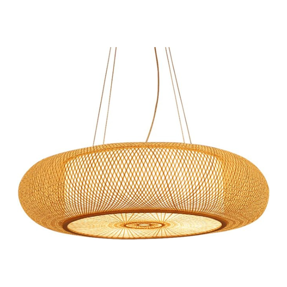 JOYINLED Pendelleuchte aus Rattan und Bambus im Retro-Bohemian-Stil für E27 Leuchtmittel in Natur - Bild 1