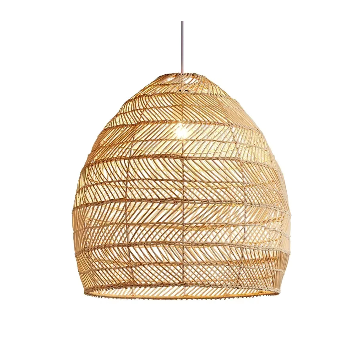 JOYINLED Rattan-Lampenschirm in Braun im modernen Bohemian-Stil als Deckenleuchte für Schlafzimmer, Hotel und Restaurant - Bild 2