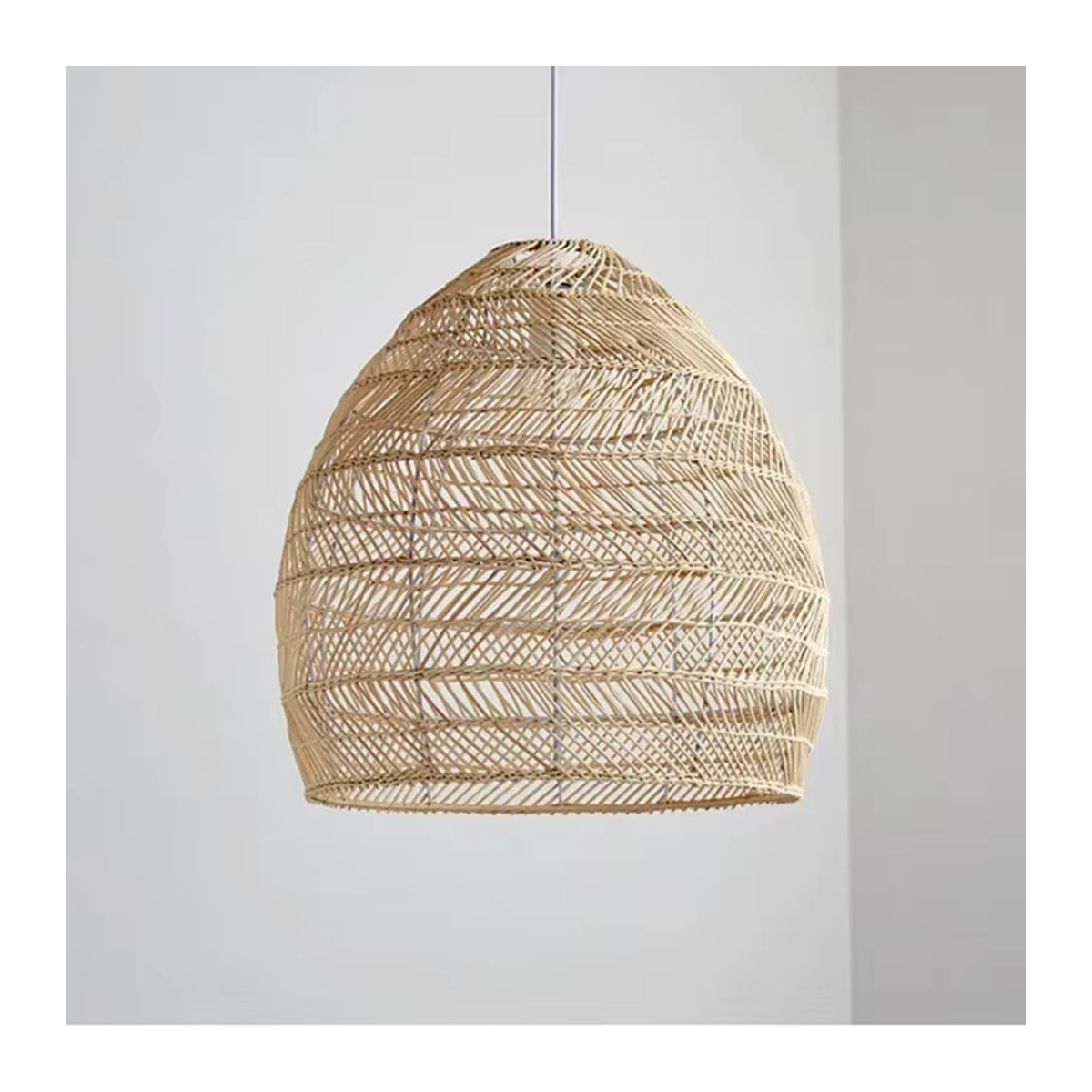 JOYINLED Rattan-Lampenschirm in Braun im modernen Bohemian-Stil als Deckenleuchte für Schlafzimmer, Hotel und Restaurant - Bild 4