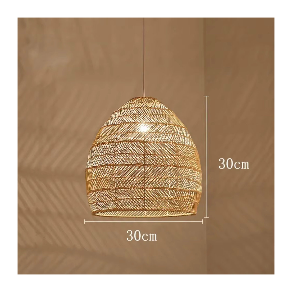 JOYINLED Rattan Pendelleuchte im Retro Bohemian Stil in Natur - Bild 4