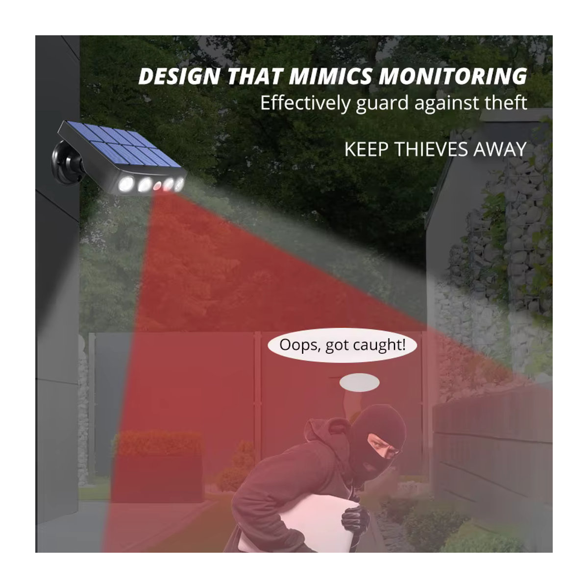 JOYINLED Solar LED Wandleuchte Schwarz mit Bewegungsmelder, IP65 wasserdicht, moderne Außenbeleuchtung für Garten und Außenbereich - Bild 2