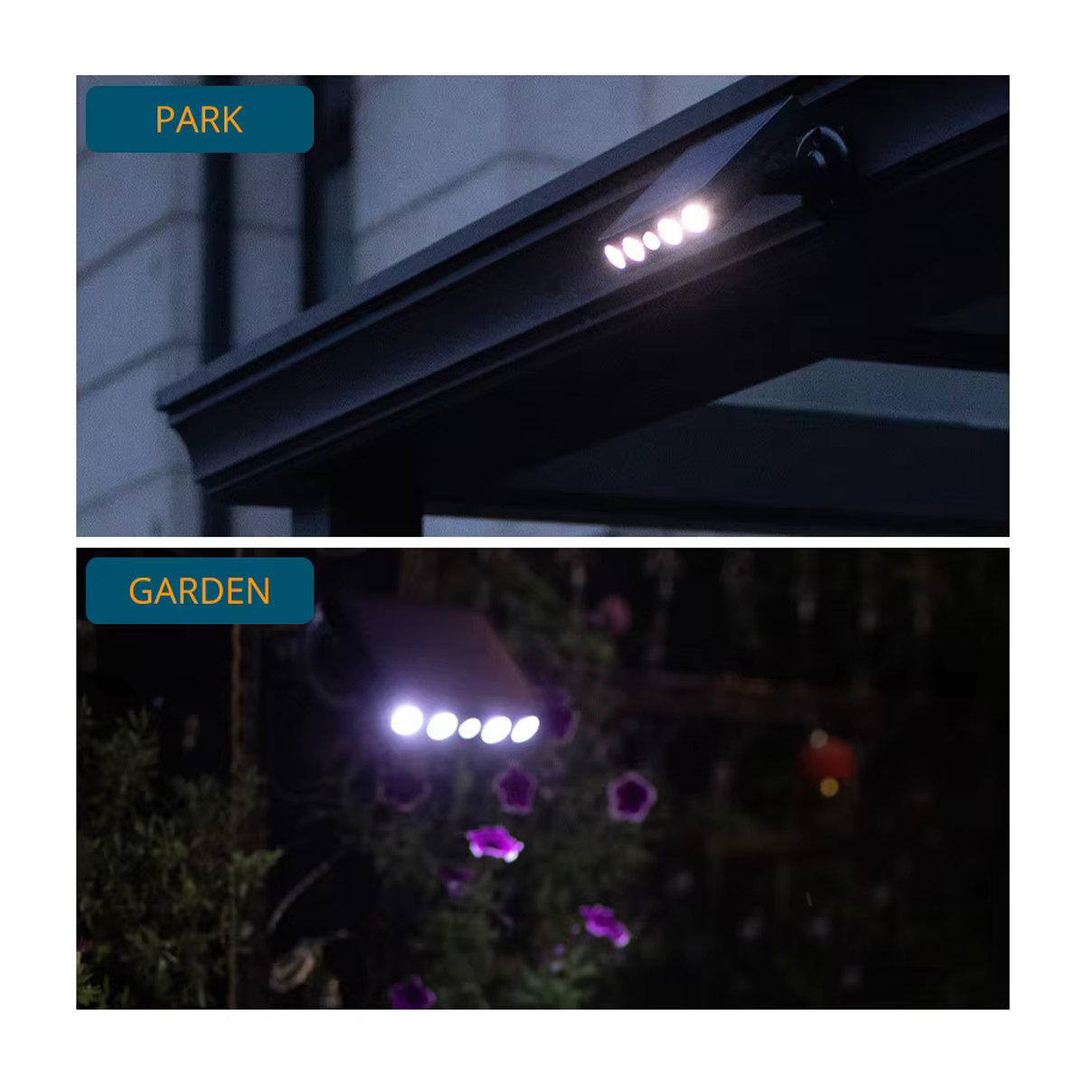 JOYINLED Solar LED Wandleuchte Schwarz mit Bewegungsmelder, IP65 wasserdicht, moderne Außenbeleuchtung für Garten und Außenbereich - Bild 6