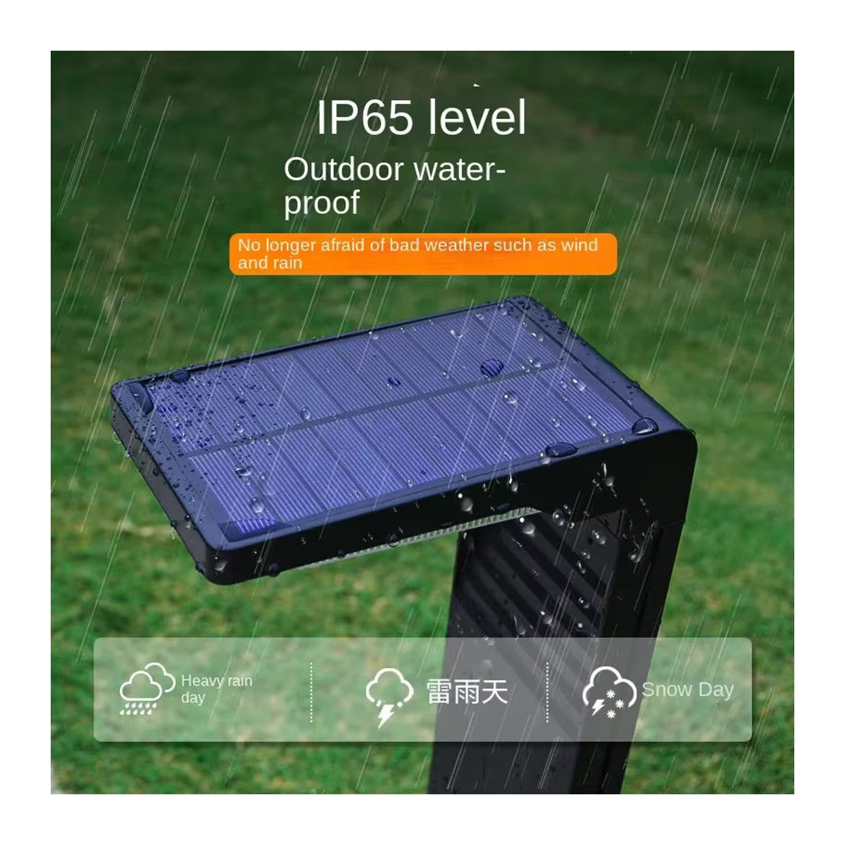 JOYINLED Solarleuchte Modern Schwarz Wasserdichte Solar Rasenleuchte für Garten und Landschaftsbau - Bild 3
