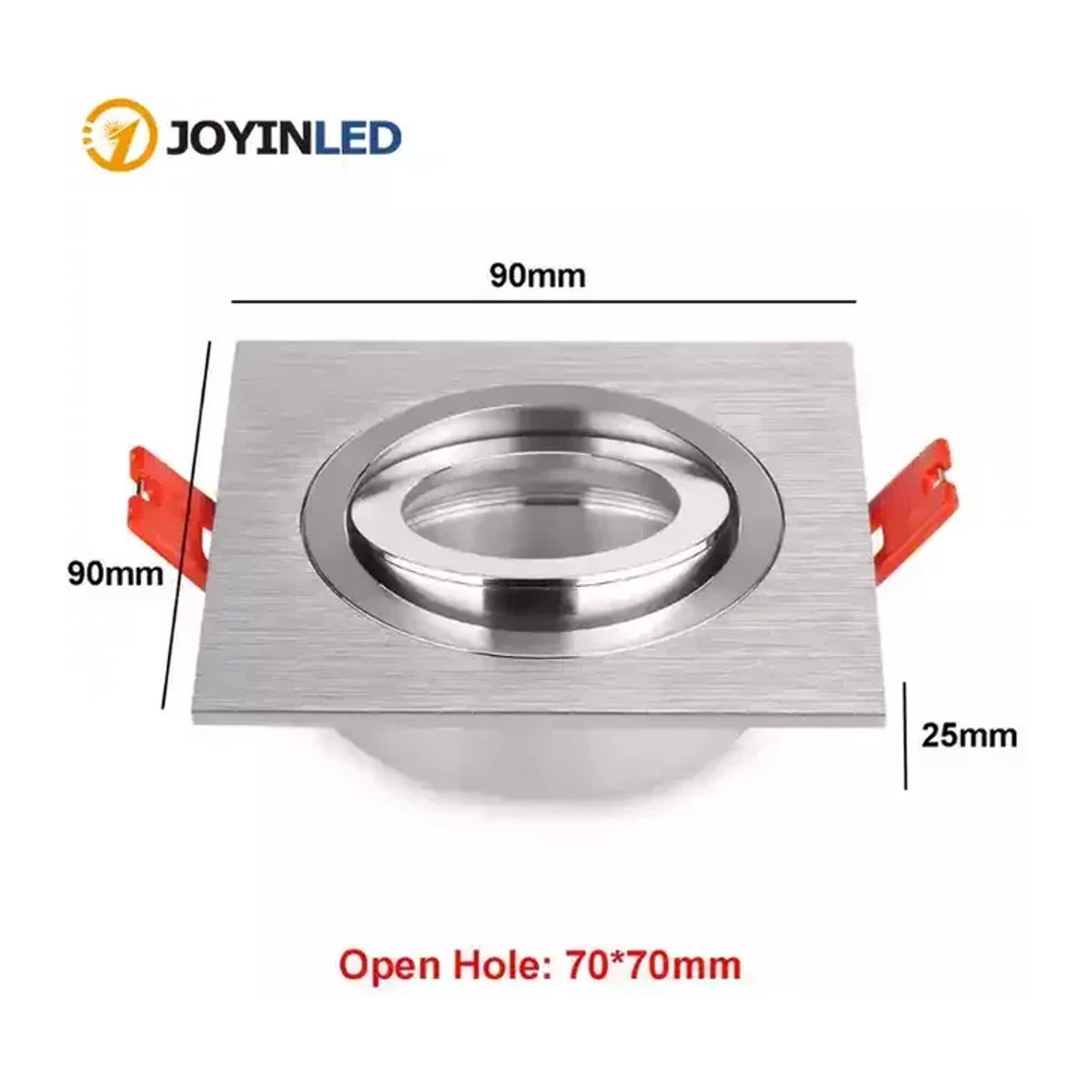 JOYINLED Verstellbarer quadratischer LED-Einbaustrahler aus Aluminium in Alufarben mit GU10-Halterung und minimalistischem Design - Bild 1