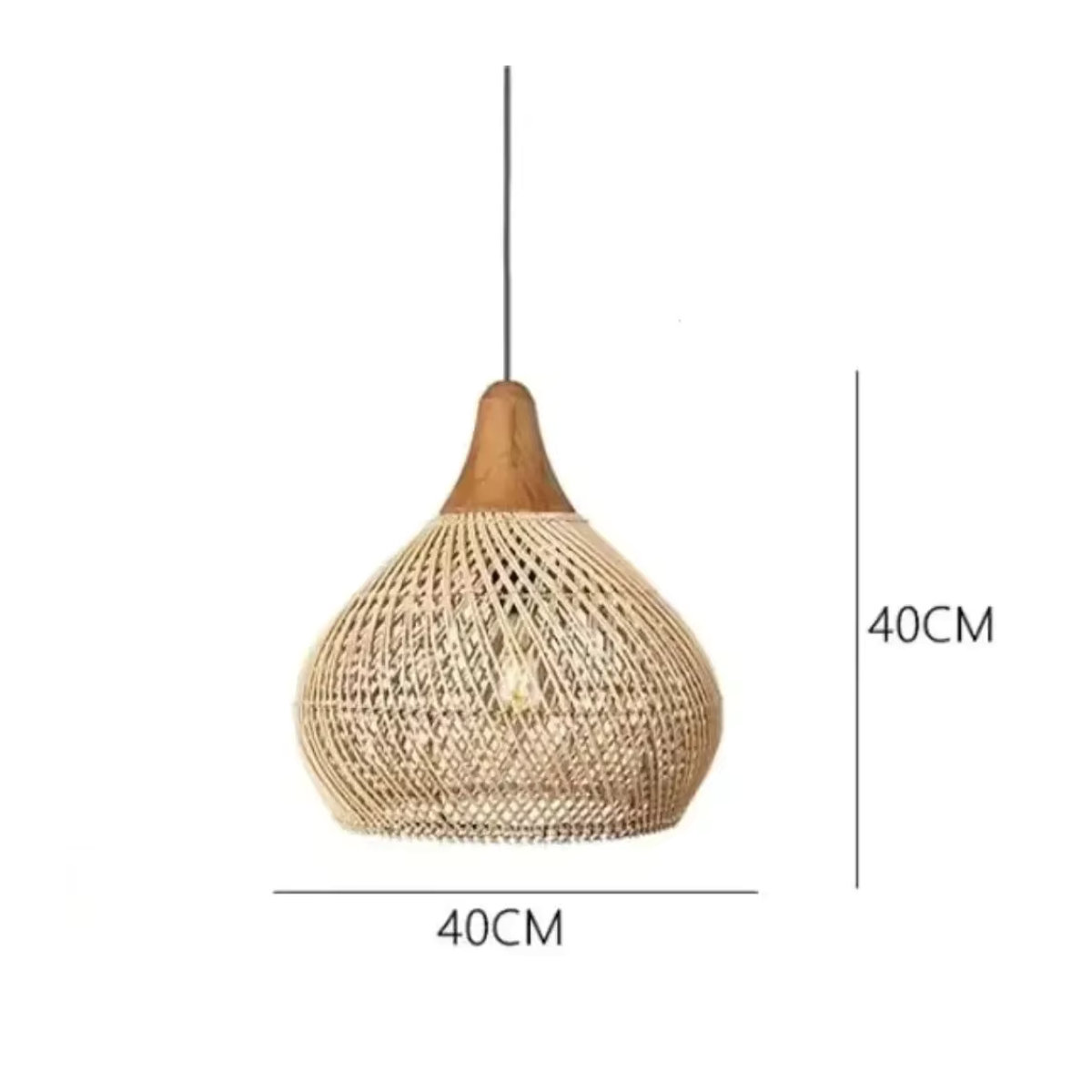 JOYINLED Vintage Rattan Pendelleuchte mit E27 Fassung für Esszimmer, Küche und Wohnzimmer - Bild 2
