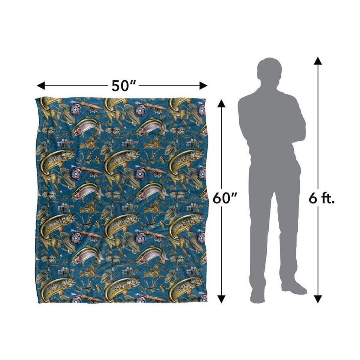 JQ Licensing Superweiche 2-Seidige Forellenangel Decke in Schwarz, One Size, warm - Bild 4