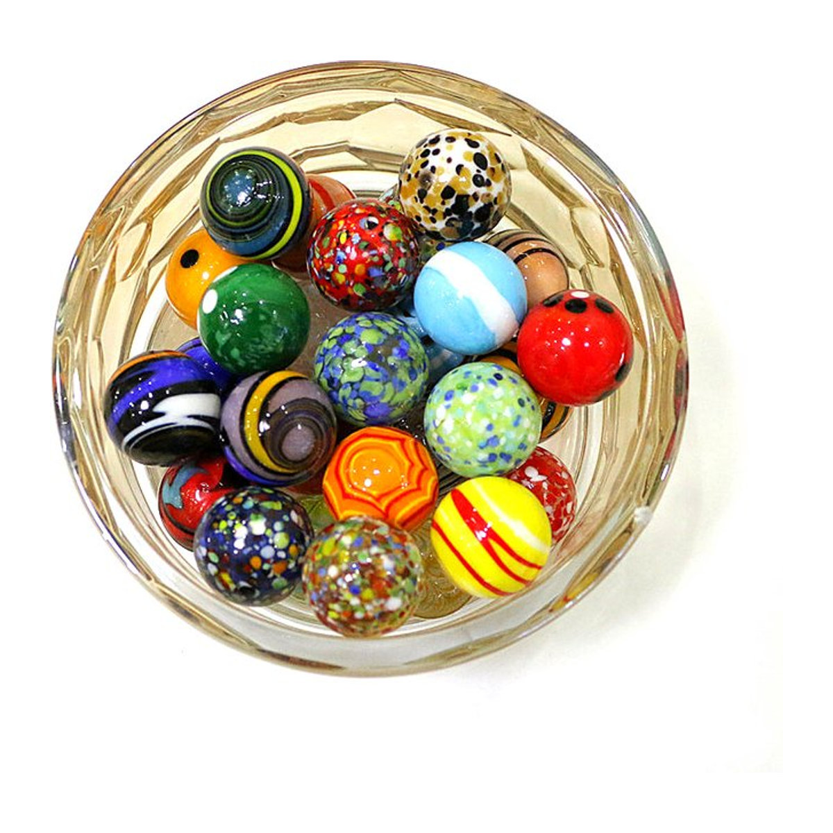 JSSMTLP Murano Glas Murmeln bunte handgemachte Glaskugeln Durchmesser: 2,5 cm für Vase Bonsai Deko und Flipper Spielzeug - Bild 1