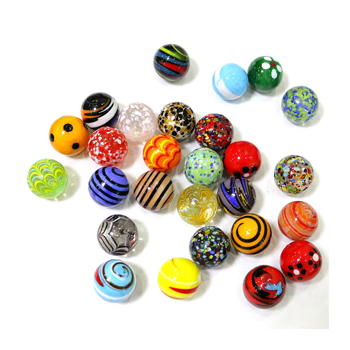 JSSMTLP Murano Glas Murmeln bunte handgemachte Glaskugeln Durchmesser: 2,5 cm für Vase Bonsai Deko und Flipper Spielzeug - Bild 2