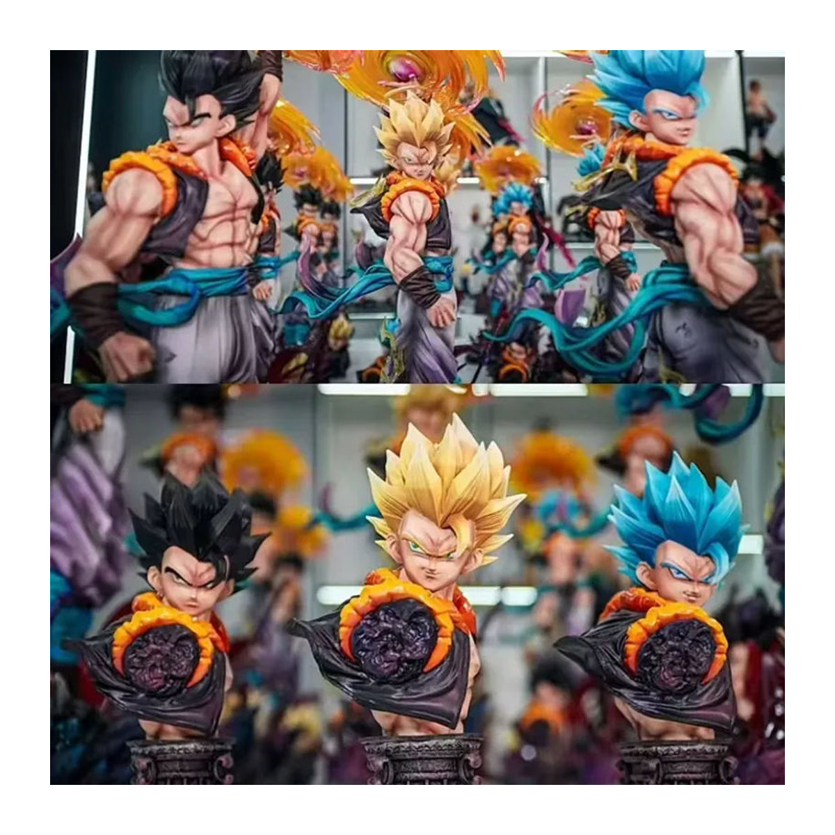 JT Dragon Ball Z Gogeta Actionfigur mit 3 auswechselbaren Köpfen, Super Saiyan Sammlermodell, Höhe: 45 cm, mehrfarbig - Bild 2
