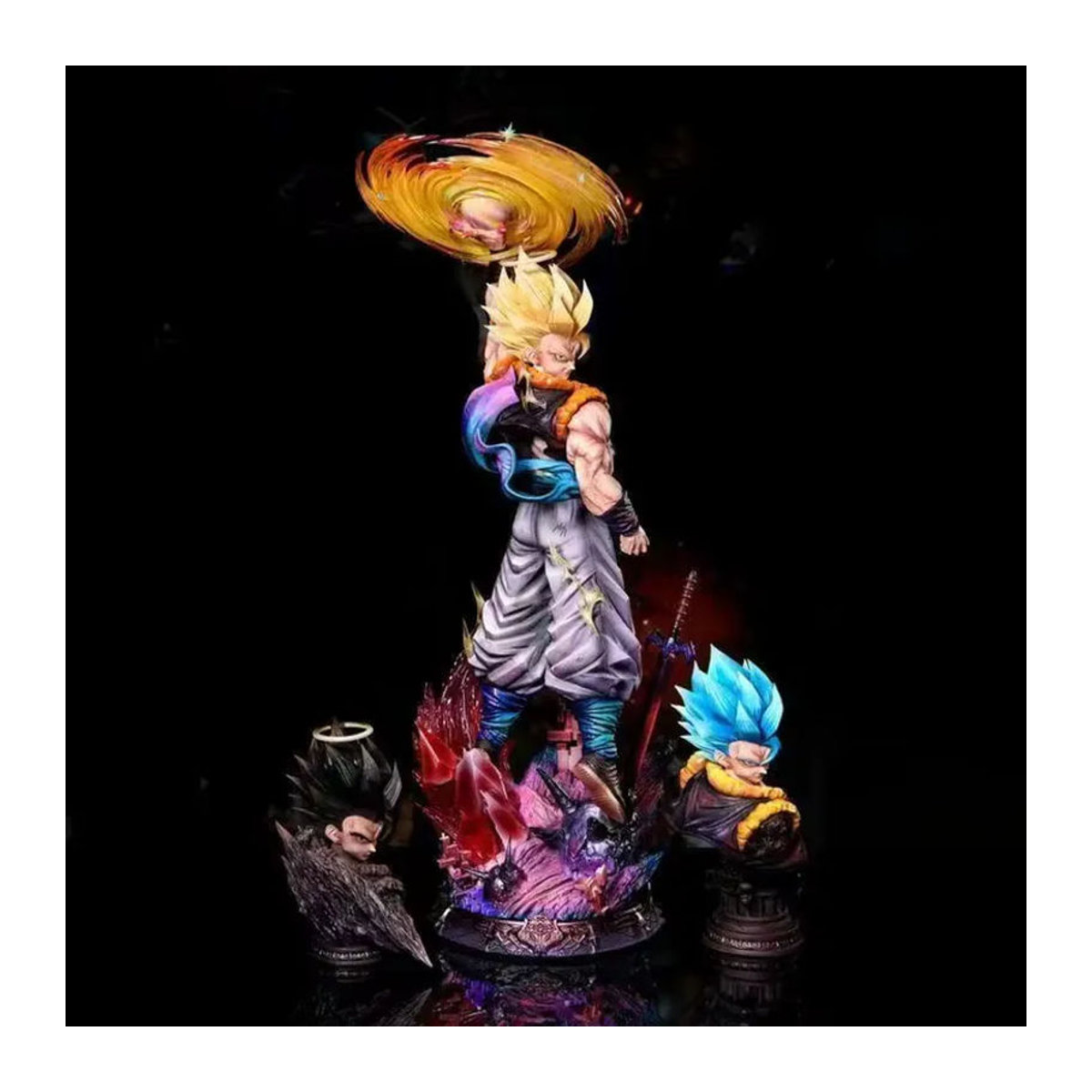JT Dragon Ball Z Gogeta Actionfigur mit 3 auswechselbaren Köpfen, Super Saiyan Sammlermodell, Höhe: 45 cm, mehrfarbig - Bild 6