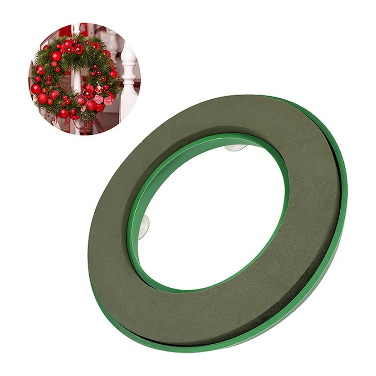 JTZTF Rundes Steckmoos Ring Basis aus Schaumstoff für Blumenkränze in Grün - Bild 1