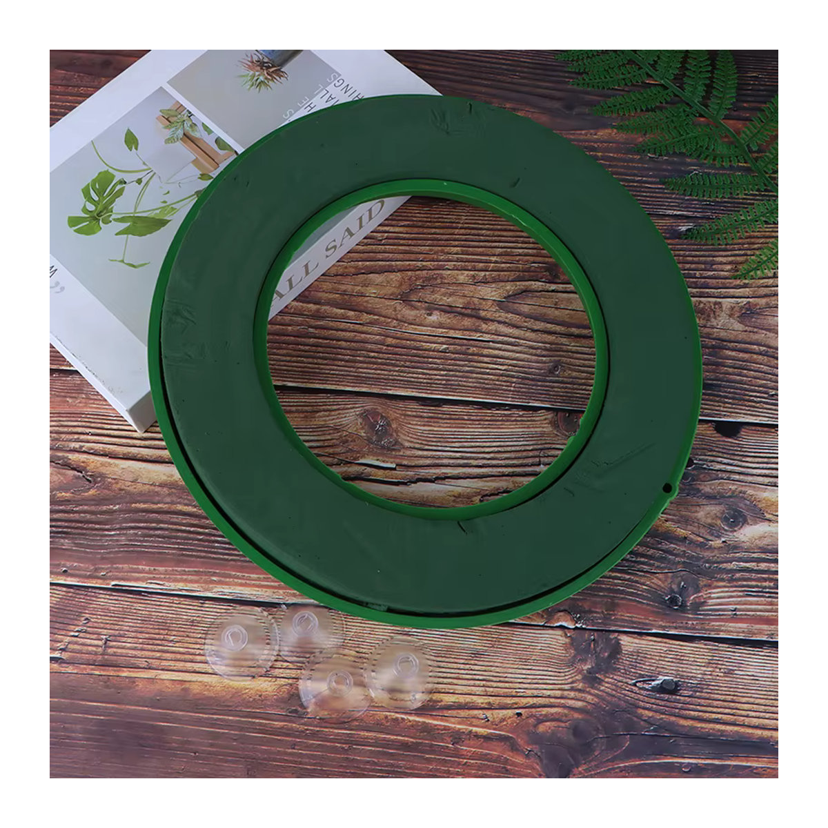 JTZTF Rundes Steckmoos Ring Basis aus Schaumstoff für Blumenkränze in Grün - Bild 3