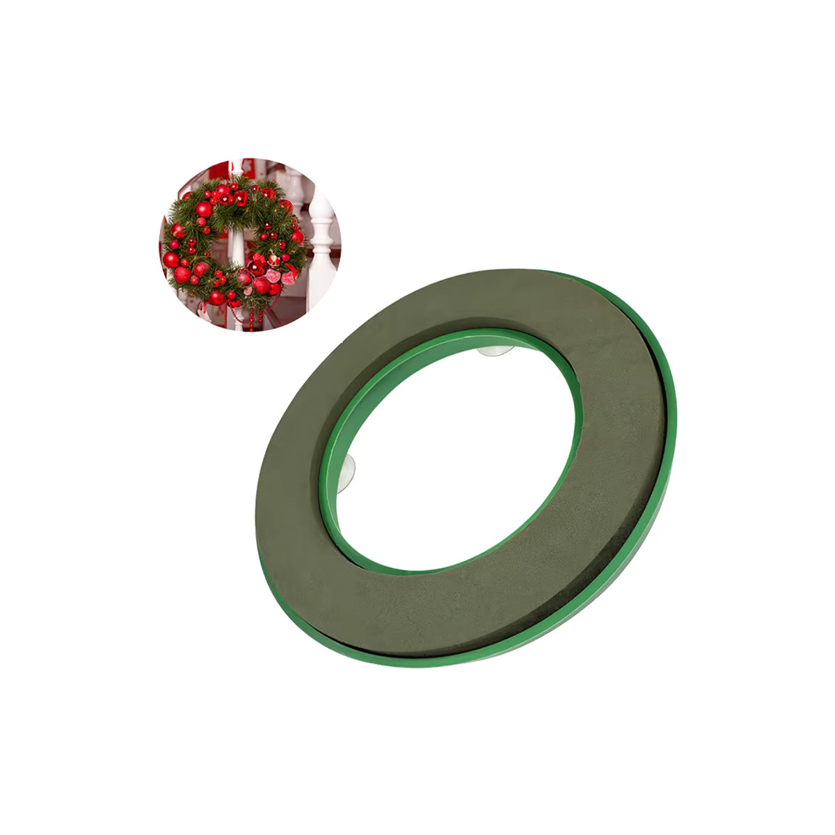 JTZTF Rundes Steckmoos Ring Basis aus Schaumstoff für Blumenkränze in Grün - Bild 5