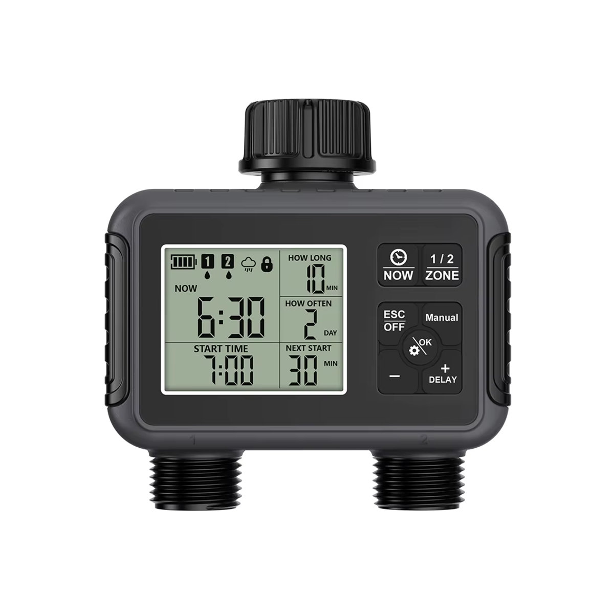 JUANJUAN Automatischer Wassertimer mit LCD-Display und 1/2 Ausgängen für dein intelligentes Garten-Bewässerungssystem - Bild 7