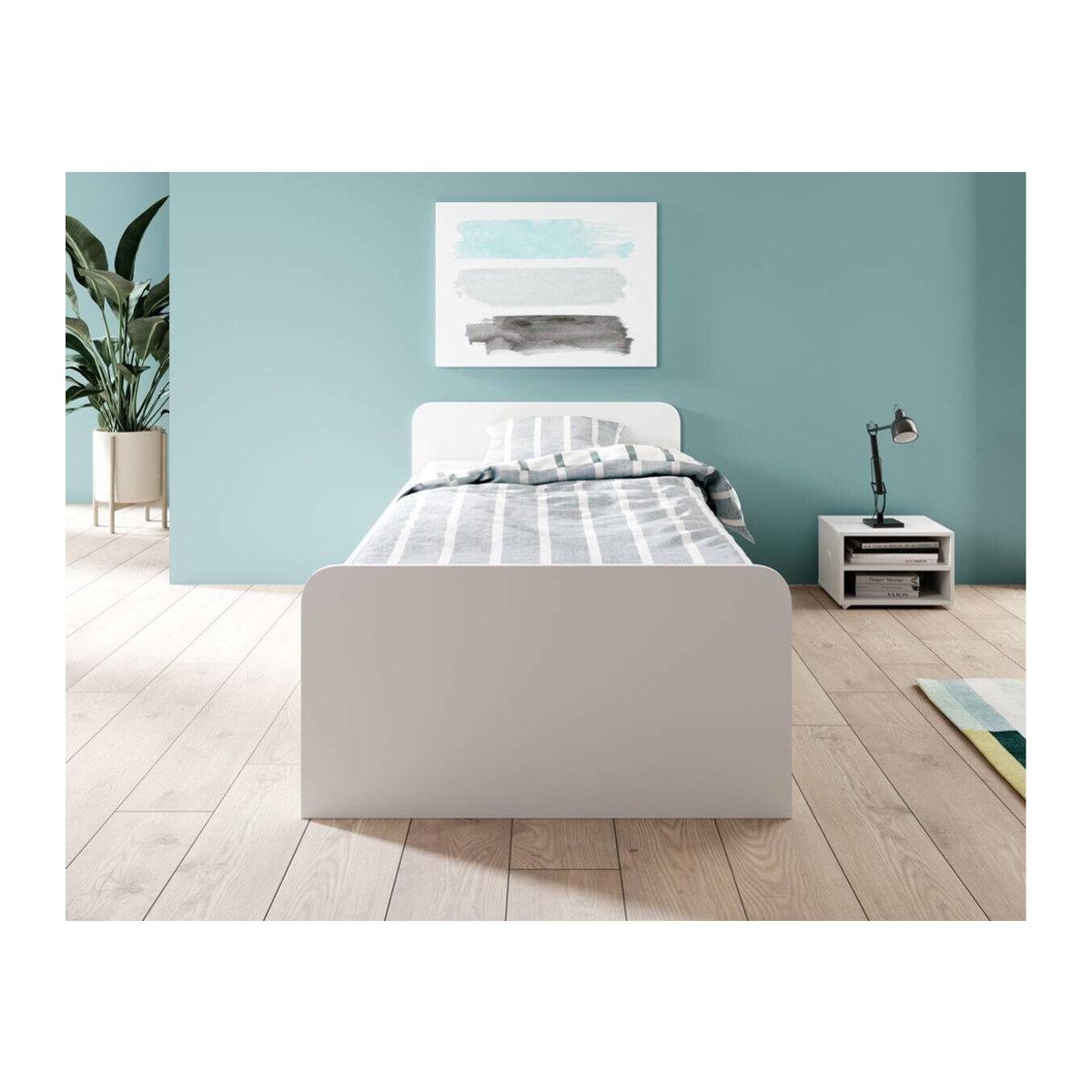 Jugendbett Boro in Weiß, modern und klassisch, Liegefläche B/L: 90 x 200 cm - Bild 3