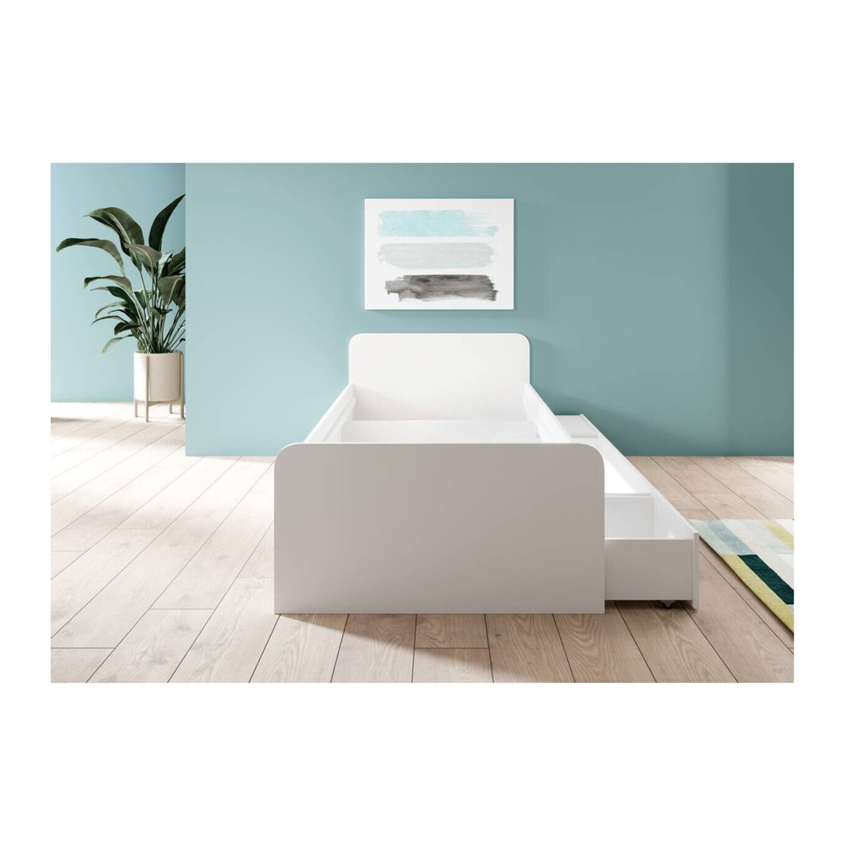 Jugendbett Boro in Weiß, modern und klassisch, Liegefläche B/L: 90 x 200 cm - Bild 4