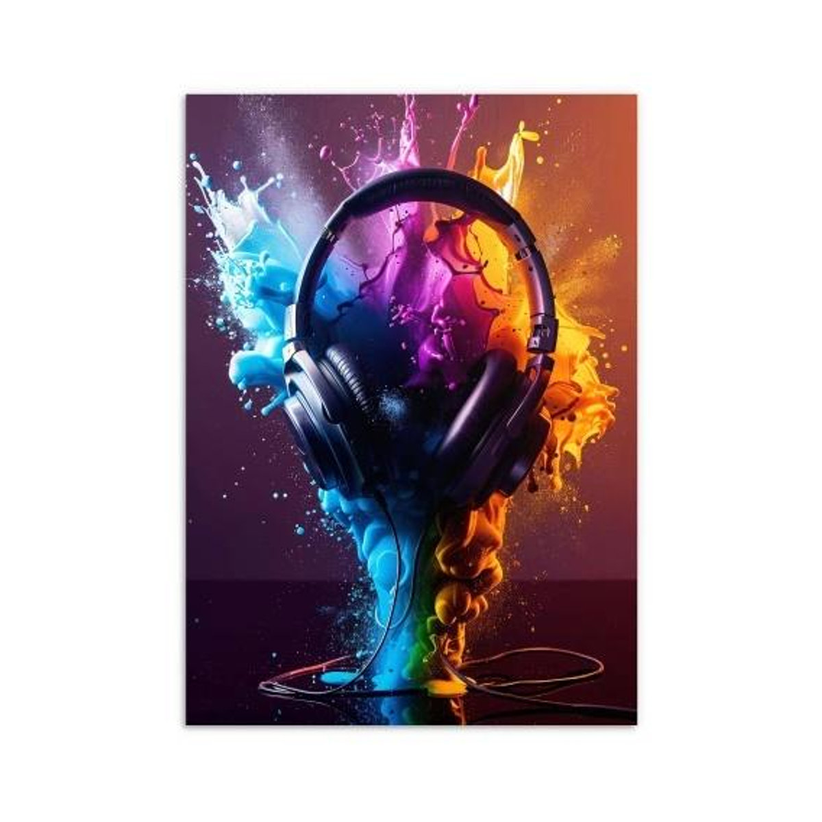 Jugendposter mit Rahmen Motiv Kopfhörer und Musik für Teenager, B x H: 50 x 70 cm, Multicolor - Bild 2