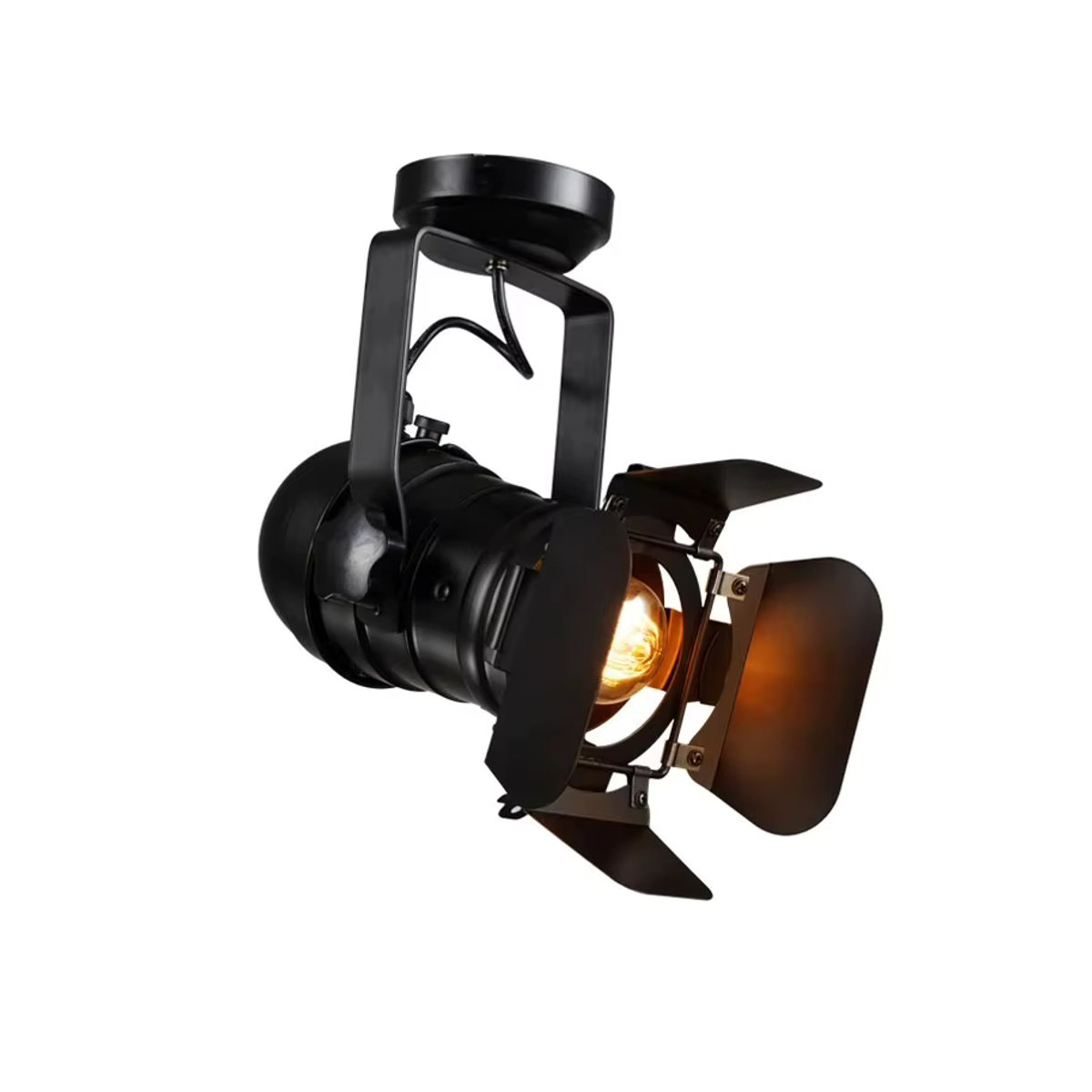 Juhaw Deckenlampe im Industrial Retro Stil mit 4-Blatt Design, E27, Schwarz - Bild 2