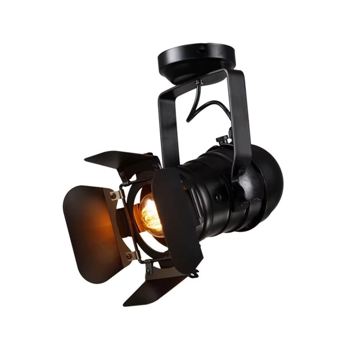 Juhaw Deckenlampe im Industrial Retro Stil mit 4-Blatt Design, E27, Schwarz - Bild 3
