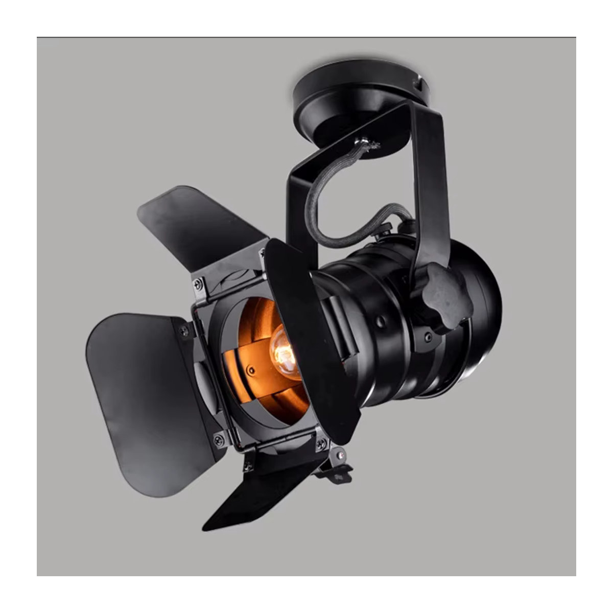 Juhaw Deckenlampe im Industrial Retro Stil mit 4-Blatt Design, E27, Schwarz - Bild 4
