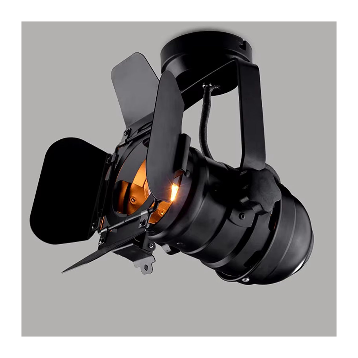 Juhaw Deckenlampe im Industrial Retro Stil mit 4-Blatt Design, E27, Schwarz - Bild 5