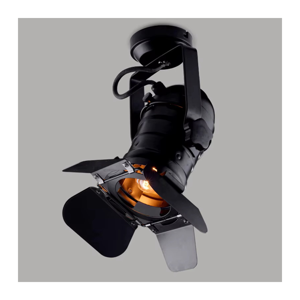 Juhaw Deckenlampe im Industrial Retro Stil mit 4-Blatt Design, E27, Schwarz - Bild 6