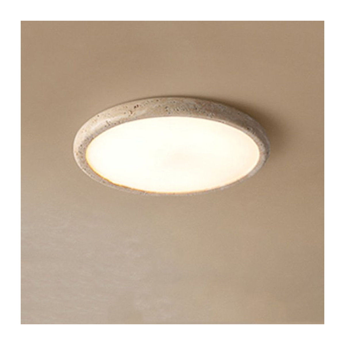 Juhaw Moderne LED Deckenlampe aus Travertin in Beige und Gelb mit warmweißem Licht, 15 W - Bild 1