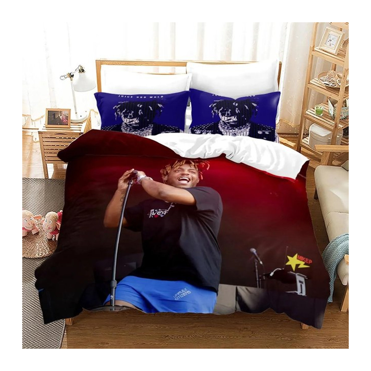 Juice Wrld Bettwäscheset mit Sternen-Design inklusive Reißverschluss, B/H: 135 x 200 cm - Bild 1